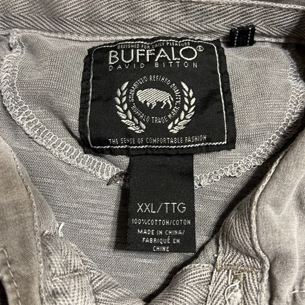 Buffalo David Bitton gray cotton polo shirt Size XXL - Picture 6 of 12